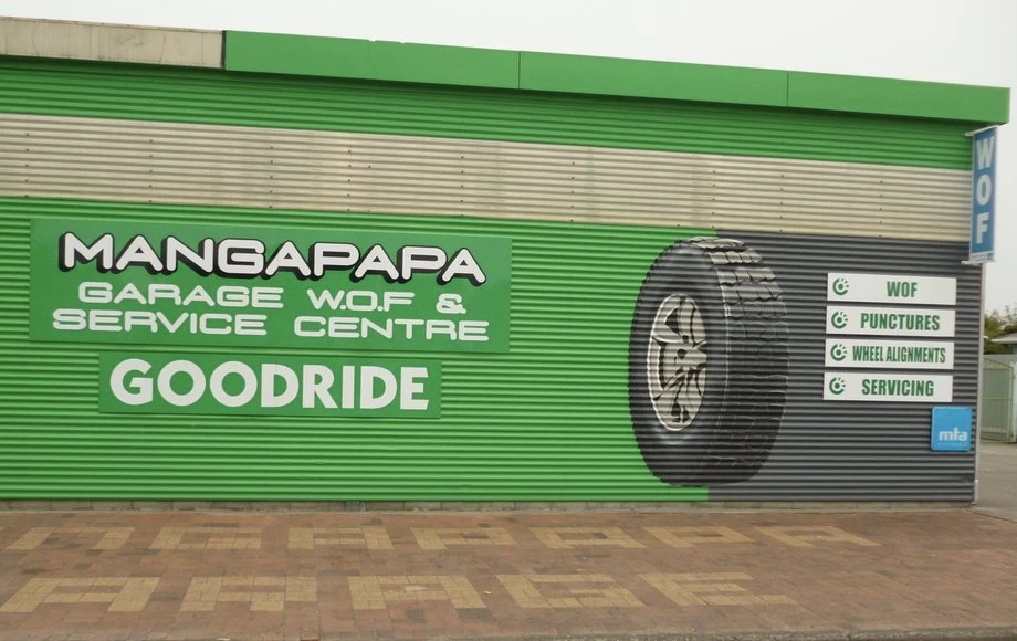 Outside view of Mangapapa Garage Ltd, Gisborne