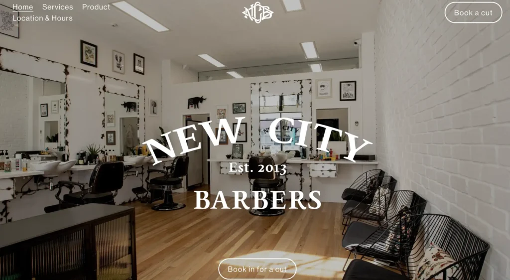 New City Barbers Website Screenshot