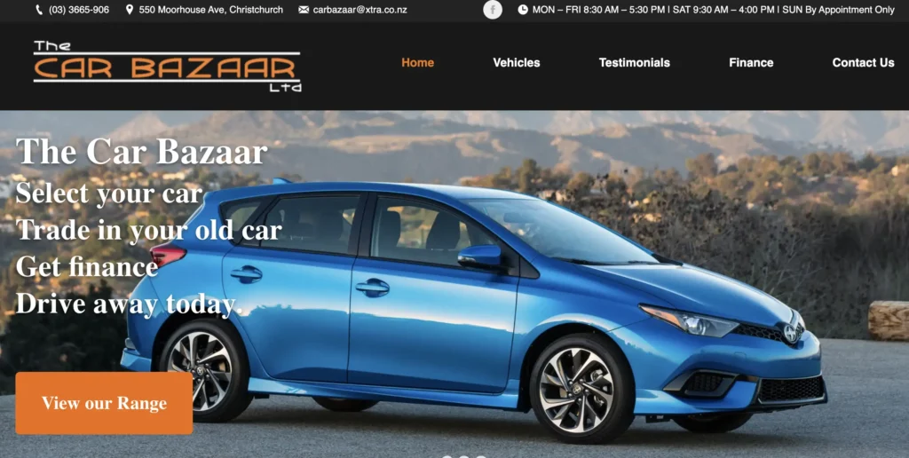 The Car Bazaar Ltd Website screenshot