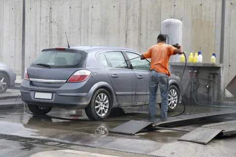 AA Mobile Valet professional washing a car