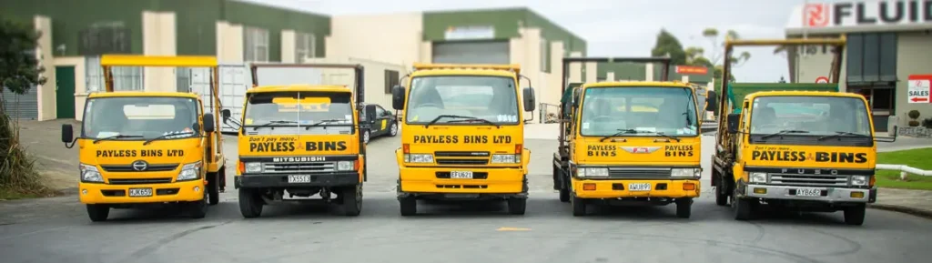 Fleet of vehicles at Payless Bins Ltd