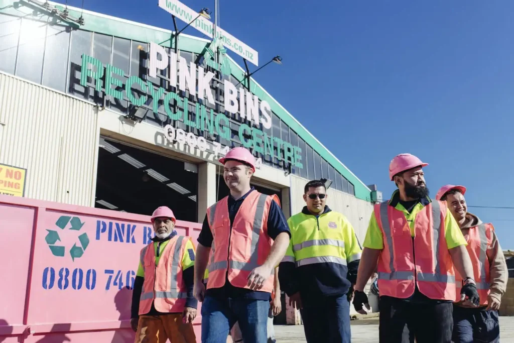 Team of Pink Skip Bins Auckland