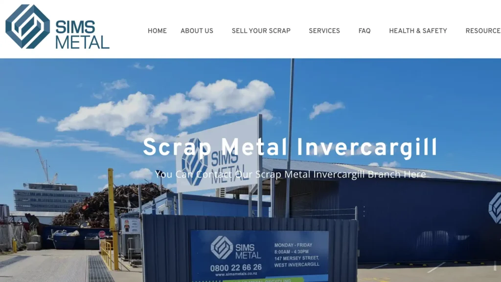 Sims Scrap Metal Service in Invercargill