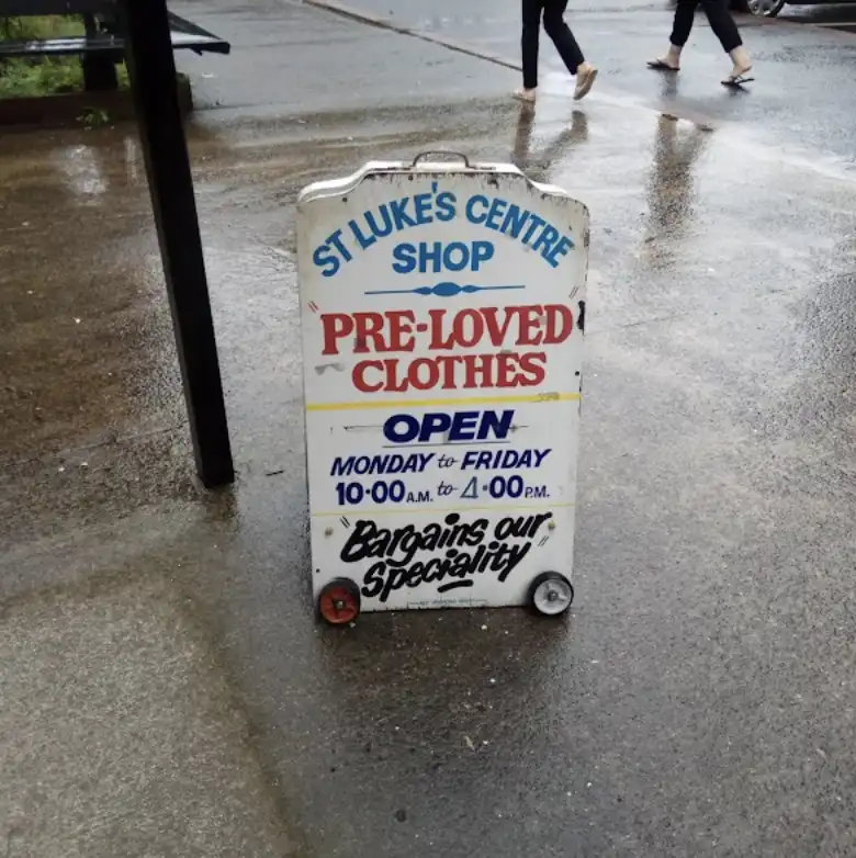 Signboard of St Luke's Op Shop in Rotorua City