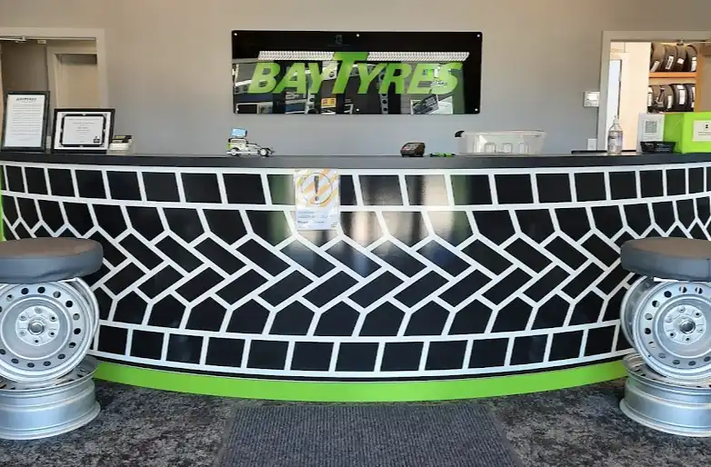 Reception desk at Bay Tyres Hastings Limited