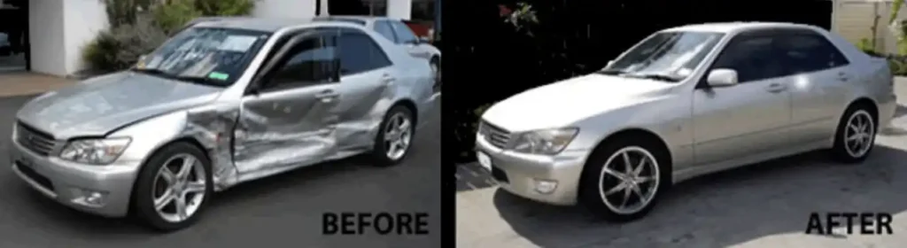Before and after collision repair work